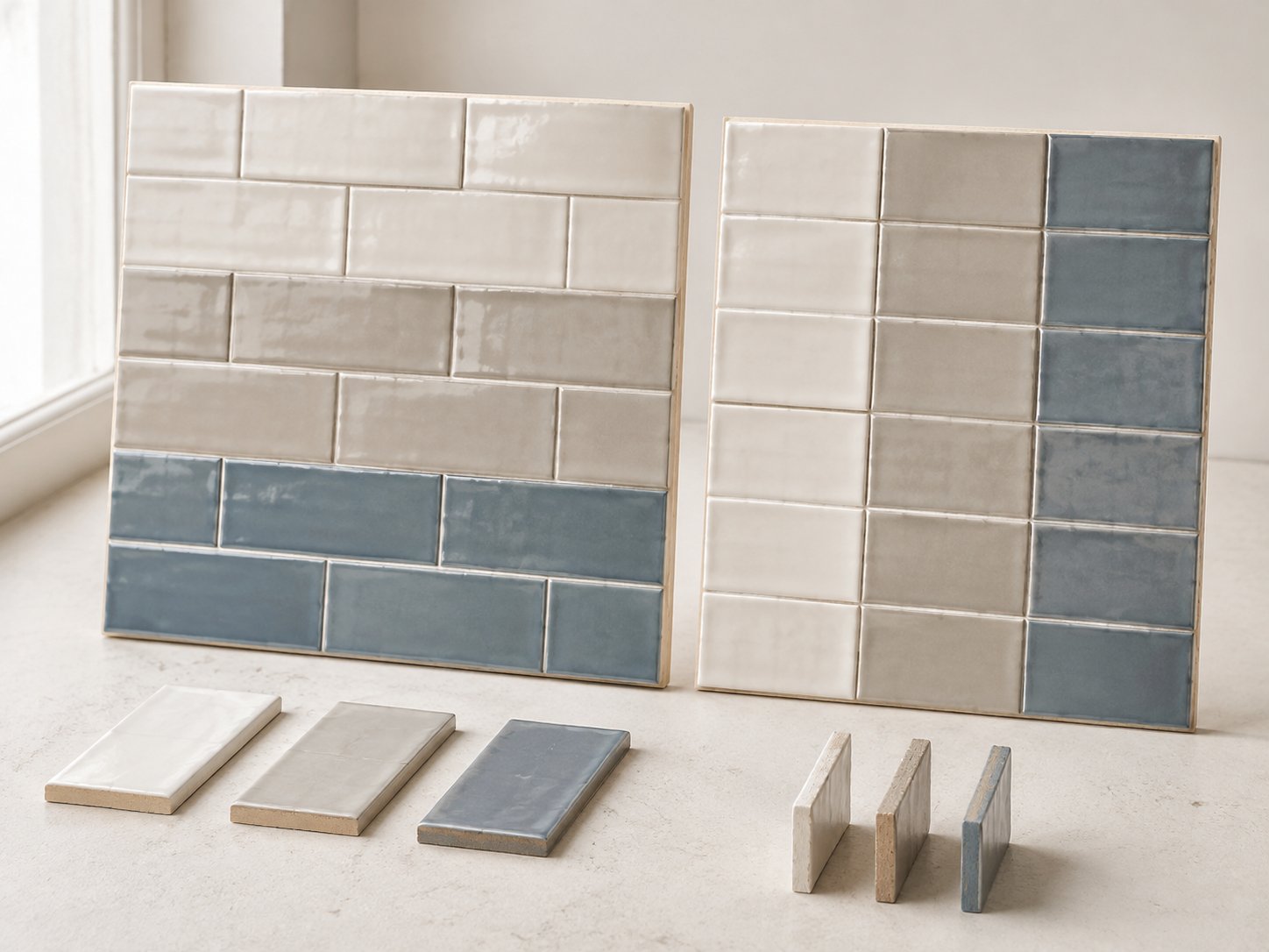 Subway tile range showing glossy matte bevelled and mixed-format options